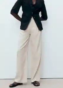 Pantalón Maneli Piedra Talla 40 Mujer Mango