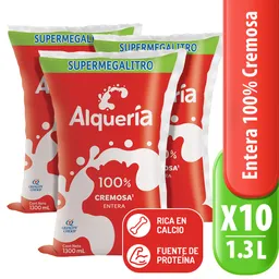 Leche Entera 1300 ml Alquería x 10 und