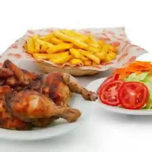 Medio pollo más papa