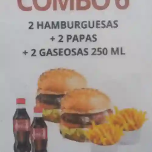 Combo (2 Hamburguesa + 2 Bebida 250 Ml)
