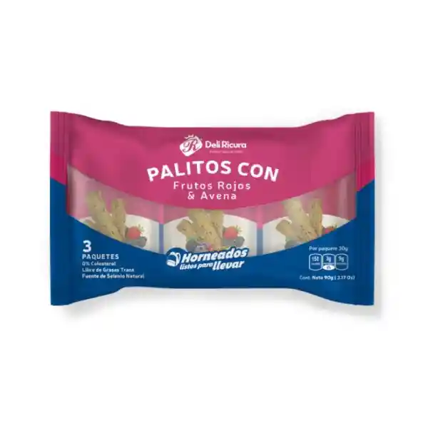 Deli Ricura Palitos Frutos Rojos y Avena