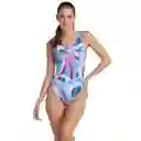 Vestido de Baño Deep u Back Paint Splash Talla 38 Speedo