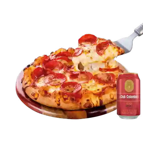 Combo Pizza Pepperoni + Club col. Roja Lta 330ml