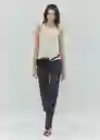 Top Sirat Gris Medio Vigoré Talla S Mujer Mango