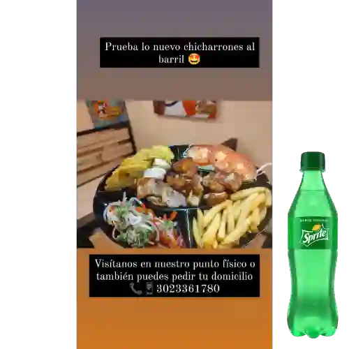 Combo Chicharron Al Barril + Sprite 400 ml