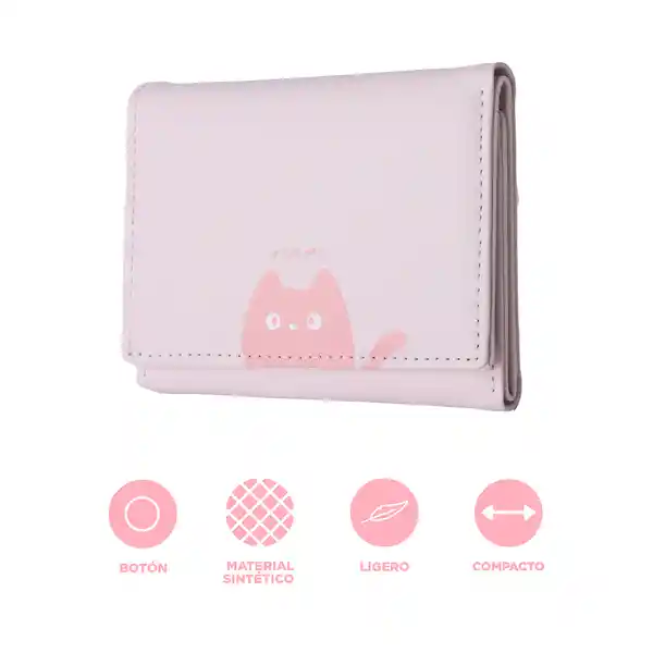 Cartera Trifold Rosa Claro Miniso