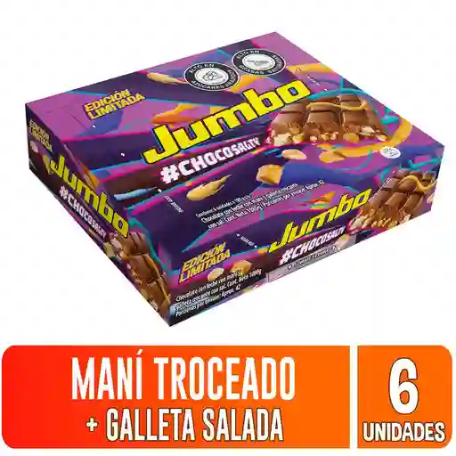 Jumbo Pack Chocolatina Chocosalty Con Maní y Galleta