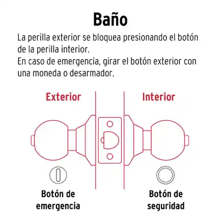 Hermex Cerradura Tipo Esfera Baño