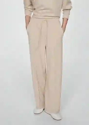 Pantalón Nique Beige Talla S Mujer Mango