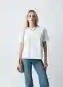 Camiseta Mujer Crudo Vainilla Claro Talla M 403G052 Naf Naf