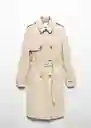 Gabardina Trench Polana Piedra Talla XL Mujer Mango