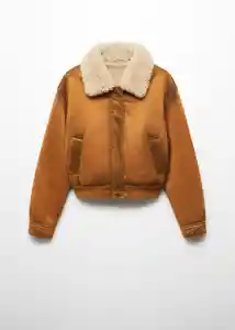 Chaqueta Aviator Camel Talla S Mujer Mango