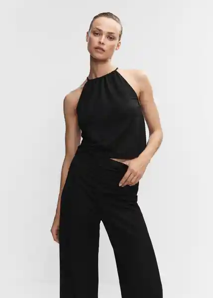 Top Cintita Negro Talla S Mujer Mango