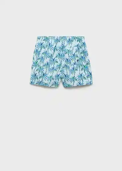 Short Bañador Palmkb Celeste Talla 09 Niños Mango