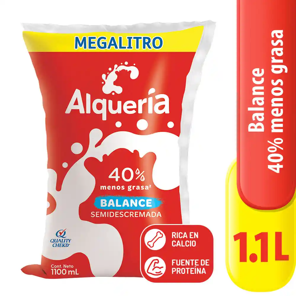 Alquería Leche Balance Semidescremada