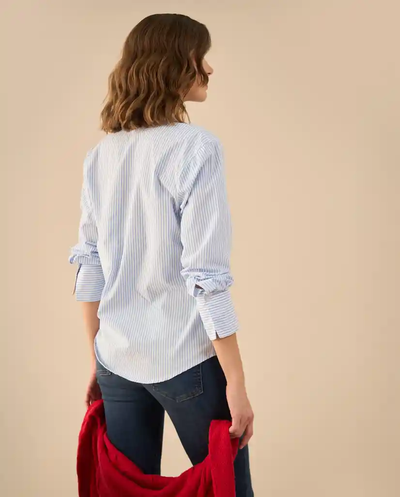 Camisa Azul Cristal Claro Talla S 112G020 Esprit