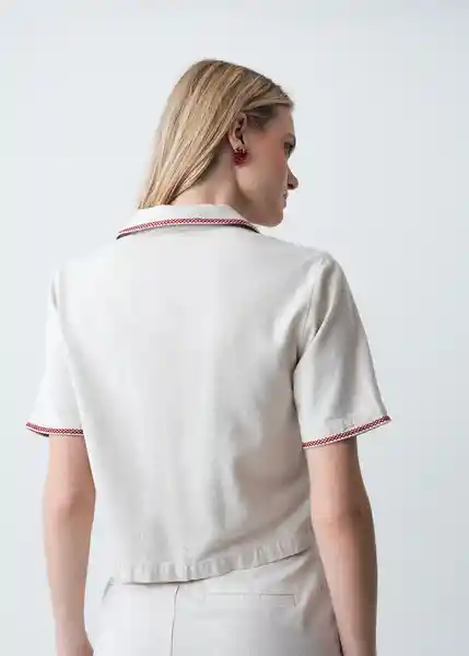 Camisa Camil Mujer Crudo Abedul Claro Talla L 413G355 Naf Naf