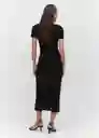 Vestido Maud Negro Talla 18 Mujer Mango