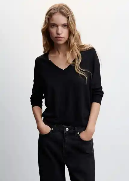 Saco Jersey Luccav Negro Talla L Mujer Mango