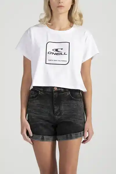 ONeill Camiseta Crop Top Cube Femenino Blanco Talla M