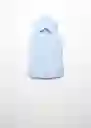 Camisa Paula Azul Talla M Mujer Mango