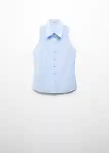 Camisa Paula Azul Talla M Mujer Mango