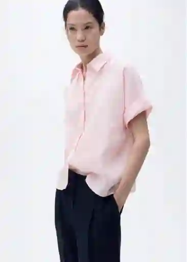 Camisa Pai Rosa Light Talla M Mujer Mango
