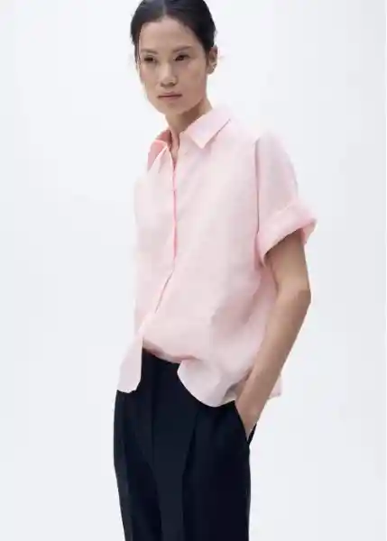 Camisa Pai Rosa Light Talla M Mujer Mango