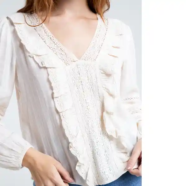  Camisa Avellana Mujer Crudo Marfil Claro Talla S Naf-Naf 
