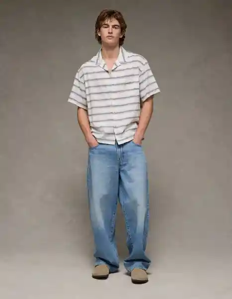 Camisa Hombre Azul Talla XXL 2912400 American Eagle