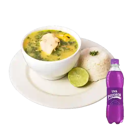 Combo Sopa de Pollo Grande + Postobon Uva 400 ml