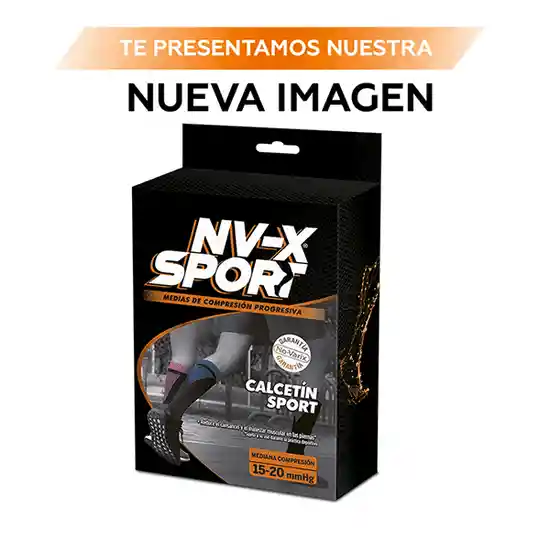 NV-X Sport Calcetín Deportivo 15-20 mm/hg Black-Green L