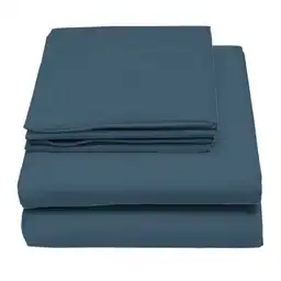 Distrihogar Juego de Cama Extra Doble 150 Hilos Azul Básico