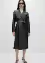 Abrigo Trench Moon Negro Talla L Mujer Mango