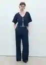 Top Naxos Azul Noche Talla S Mujer Mango
