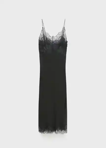 Vestido Sezai Negro Talla XL Mujer Mango