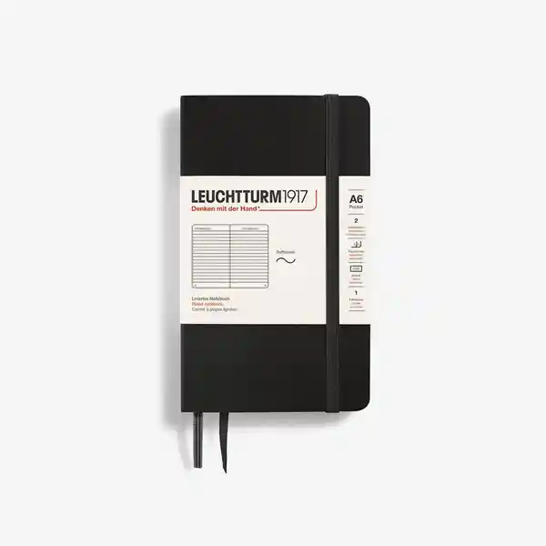 Leuchtturm1917 Cuaderno Pequeño Rayas Negro Sc