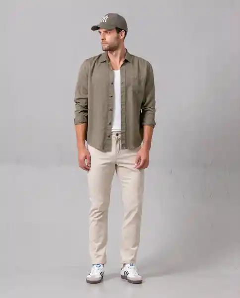 Camisa Hombre Beige Talla L 111G003 Rifle