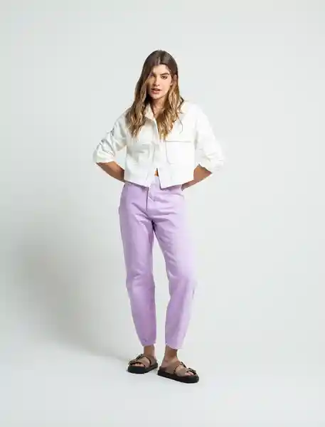 Pantalón Mujer Morado Lupino Medio Jazz Talla 10 431F318 Naf Naf