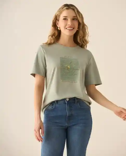 Camiseta Verde Hibernal Claro Talla L 603G009 Esprit