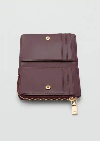 Billetera P Diagonal Burdeos Talla 99 Mujer Mango