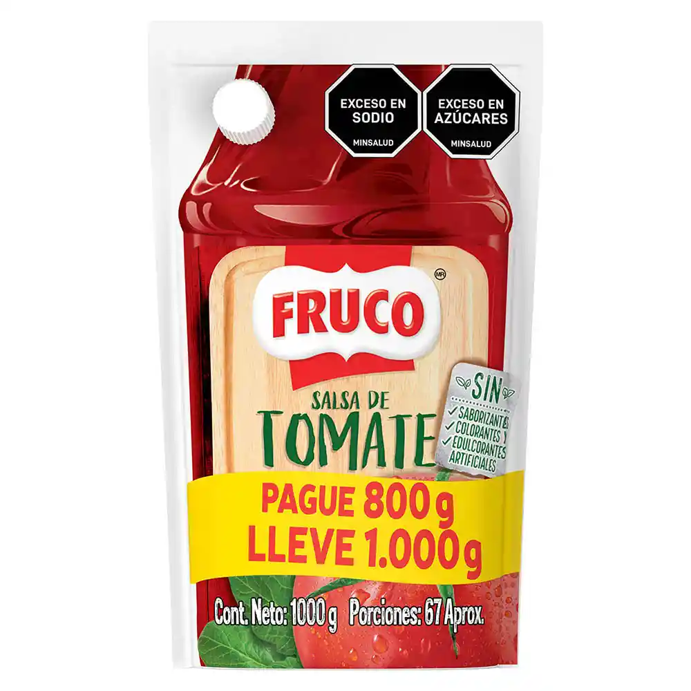 Salsa de Tomate Fruco Pague 800G Lleve 1000G