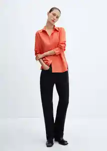 Camisa Lima Coral Talla L Mujer Mango