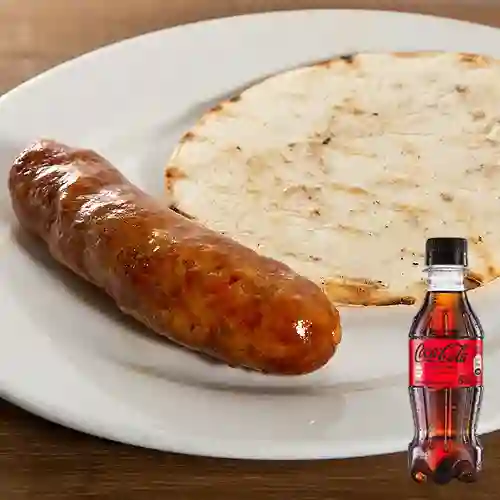 Combo Chorizo con Arepa + Coca Cola 250Ml S/a