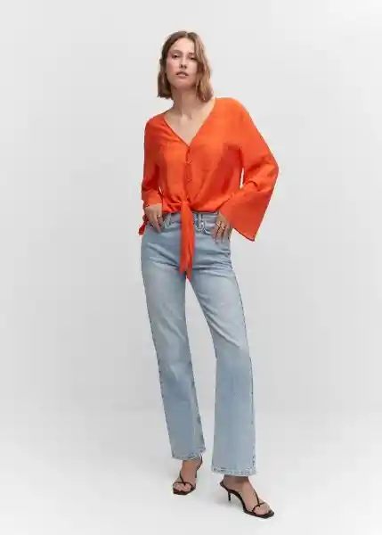 Blusa Mola Coral Talla XL Mujer Mango