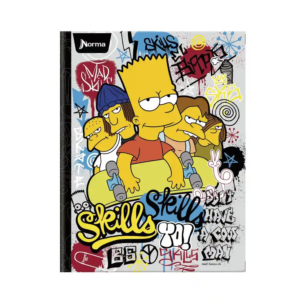 Norma Cuaderno Simpsons Mediano Rayado Cosido 100 Hojas