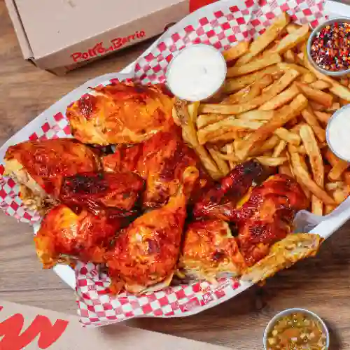 1 Pollo Asado+ Papa a la Francesa Casera