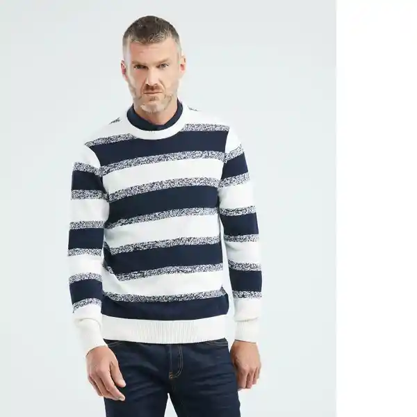 Suéter Retro Hombre Azul Talla S Chevignon