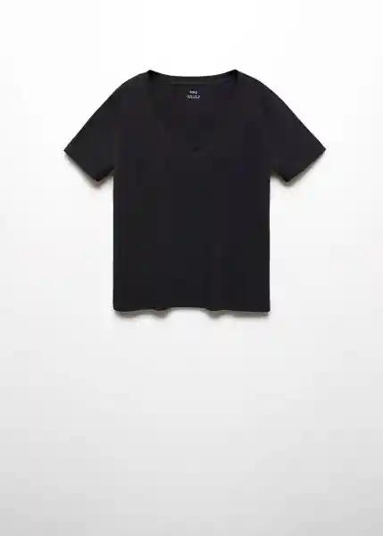 Camiseta Chalapi Negro Talla L Mujer Mango