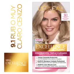  Excellence L’Oreal Tinte  9.a Rubio Muy Claro Cenizo 